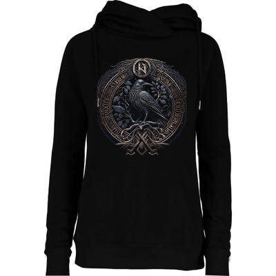 Norse Culture And Norsemen OdinS Raven Northman Valhalla Norse Mythology Womens Funnel Neck Pullover Hood