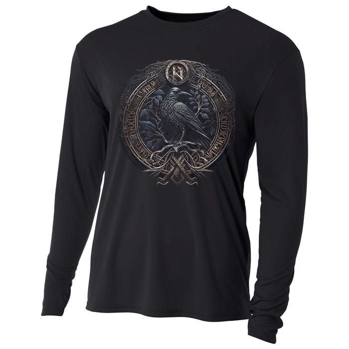 Norse Culture And Norsemen OdinS Raven Northman Valhalla Norse Mythology Cooling Performance Long Sleeve Crew