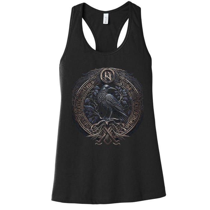 Norse Culture And Norsemen OdinS Raven Northman Valhalla Norse Mythology Women's Racerback Tank