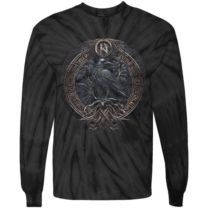 Norse Culture And Norsemen OdinS Raven Northman Valhalla Norse Mythology Tie-Dye Long Sleeve Shirt