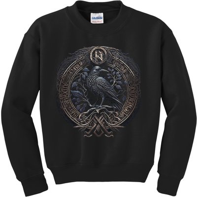 Norse Culture And Norsemen OdinS Raven Northman Valhalla Norse Mythology Kids Sweatshirt