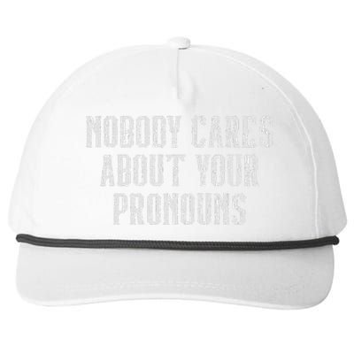 Nobody Cares About Your Pronouns Funny Vintage Snapback Five-Panel Rope Hat