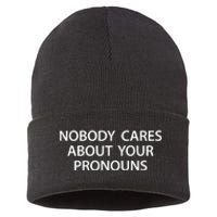 Nobody Cares About Your Pronouns Sustainable Knit Beanie