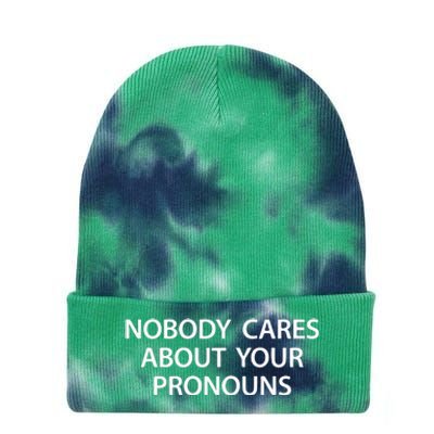 Nobody Cares About Your Pronouns Tie Dye 12in Knit Beanie