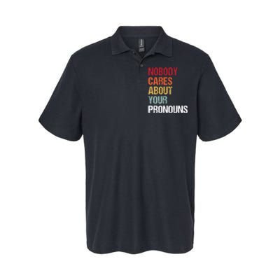 Nobody Cares About Your Pronouns Softstyle Adult Sport Polo