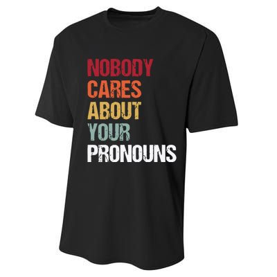 Nobody Cares About Your Pronouns Performance Sprint T-Shirt