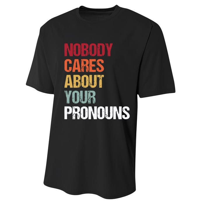 Nobody Cares About Your Pronouns Performance Sprint T-Shirt