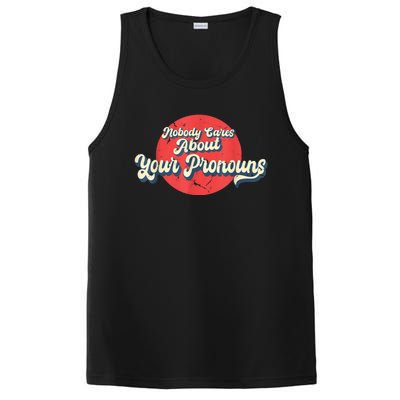 Nobody Cares About Your Pronouns Funny Sarcastic PosiCharge Competitor Tank