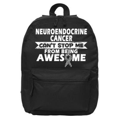 Neuroendocrine Cancer Awareness With Zebra Ribbon 16 in Basic Backpack