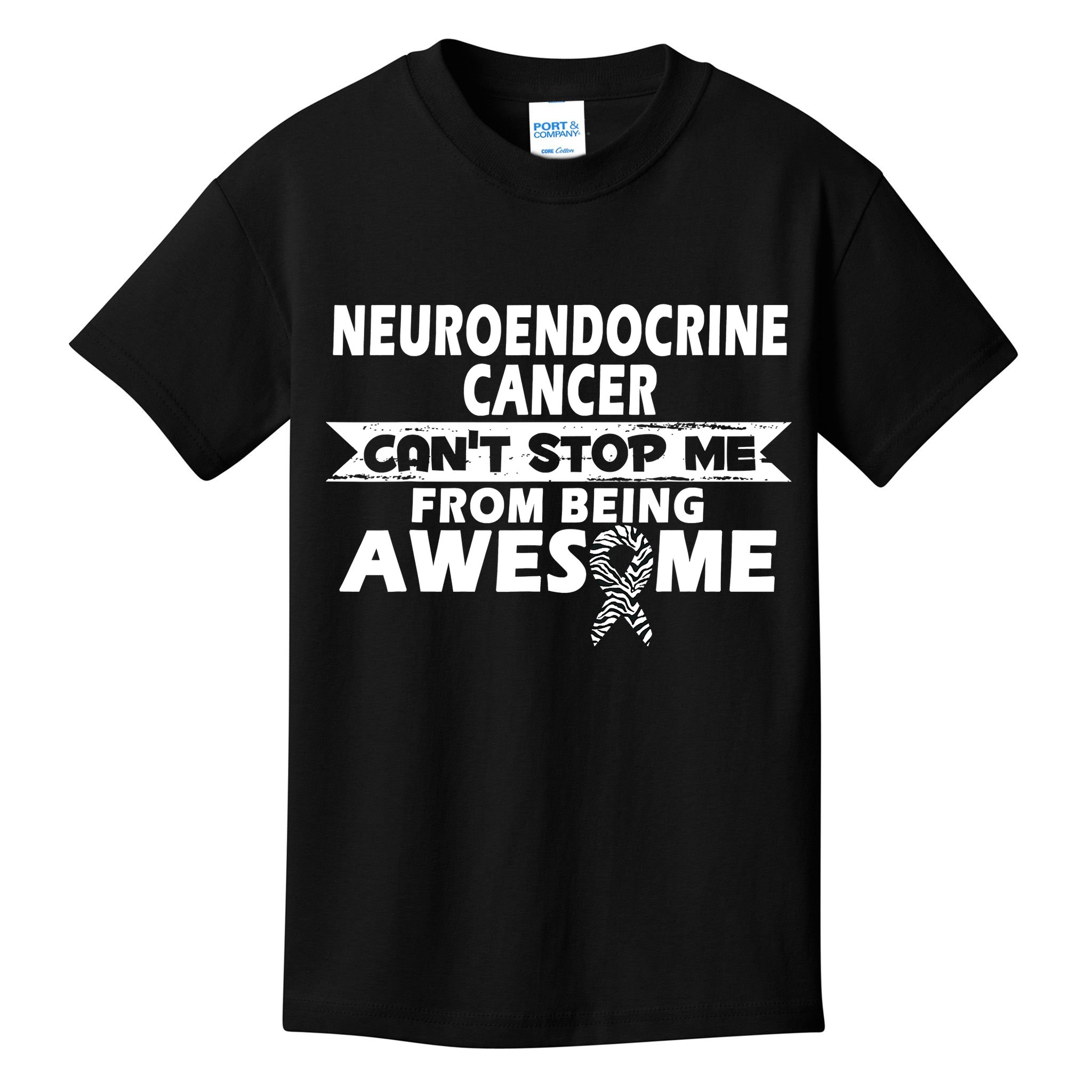 Neuroendocrine Cancer Awareness With Zebra Ribbon Kids T-Shirt