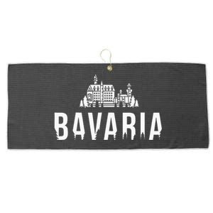 Neuschwanstein Castle And Forest Bavaria Germany Souvenir Large Microfiber Waffle Golf Towel