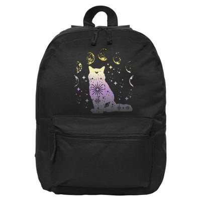 Nonbinary Cat Astronomy Non Binary Enby Lgbt  16 in Basic Backpack