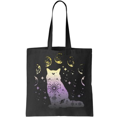 Nonbinary Cat Astronomy Non Binary Enby Lgbt  Tote Bag