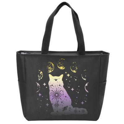 Nonbinary Cat Astronomy Non Binary Enby Lgbt  Zip Tote Bag