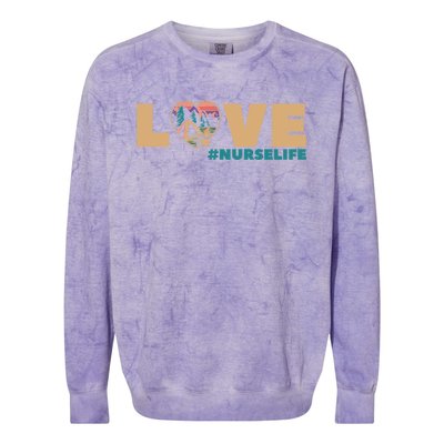 Nurse Camping And Nurse Life For Camping And Camper Lover Gift Colorblast Crewneck Sweatshirt