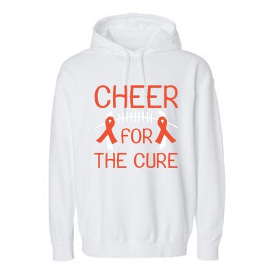 Ney Cancer Awareness Cheer For The Cure Football Gift Funny Gift Garment-Dyed Fleece Hoodie