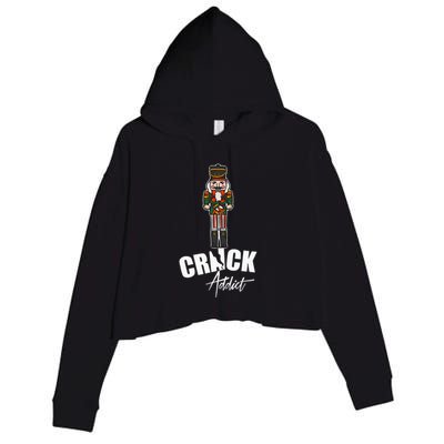 Nutcracker Crack Addict Funny Christmas Dirty Joke Gag Gift Crop Fleece Hoodie
