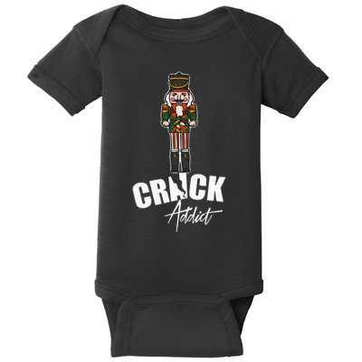 Nutcracker Crack Addict Funny Christmas Dirty Joke Gag Gift Baby Bodysuit