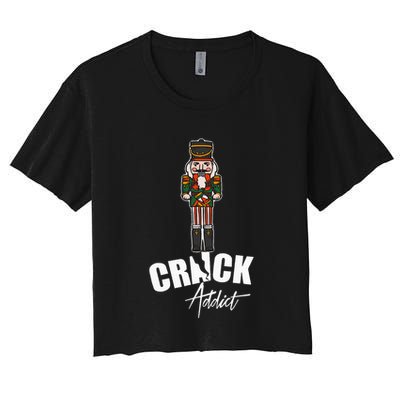 Nutcracker Crack Addict Funny Christmas Dirty Joke Gag Gift Crop Top