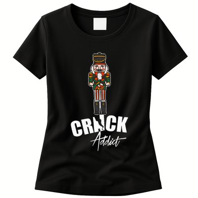 Nutcracker Crack Addict Funny Christmas Dirty Joke Gag Gift Womens T-Shirt