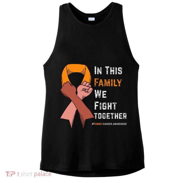 Ney Cancer Awareness In This Family We Fight Together Cool Gift Ladies PosiCharge Tri-Blend Wicking Tank