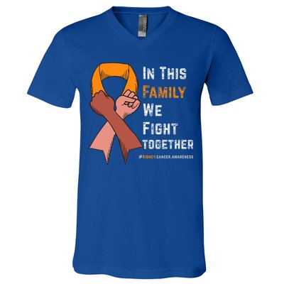 Ney Cancer Awareness In This Family We Fight Together Cool Gift V-Neck T-Shirt