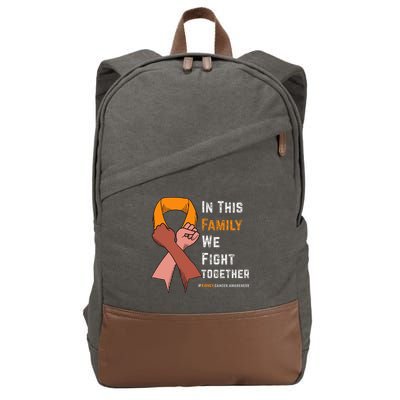 Ney Cancer Awareness In This Family We Fight Together Cool Gift Cotton Canvas Backpack