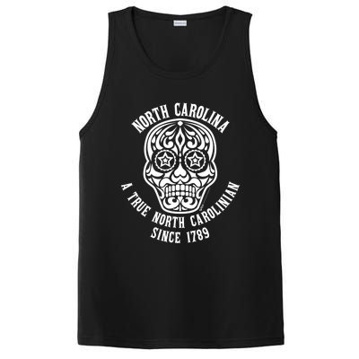 North Carolina A True North Carolinian 4th Of July Skull Funny Gift PosiCharge Competitor Tank