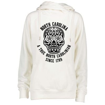 North Carolina A True North Carolinian 4th Of July Skull Funny Gift Womens Funnel Neck Pullover Hood