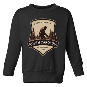 North Carolina And A Bigfoot Or A Sasquatch Toddler Sweatshirt