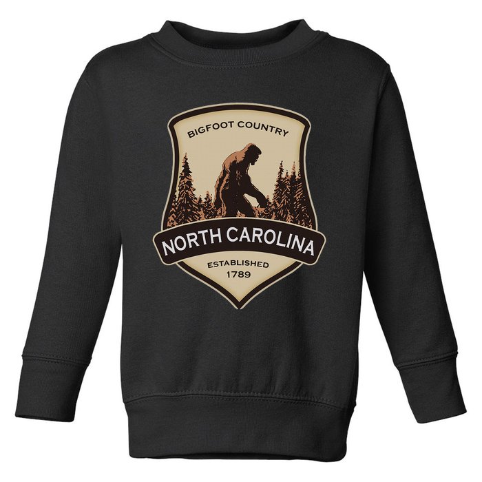 North Carolina And A Bigfoot Or A Sasquatch Toddler Sweatshirt