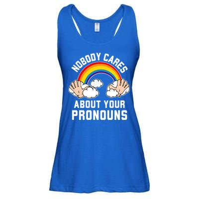 Nobody Cares About Your Pronouns Ladies Essential Flowy Tank