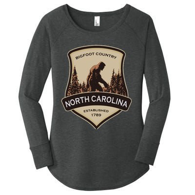 North Carolina And A Bigfoot Or A Sasquatch Women's Perfect Tri Tunic Long Sleeve Shirt