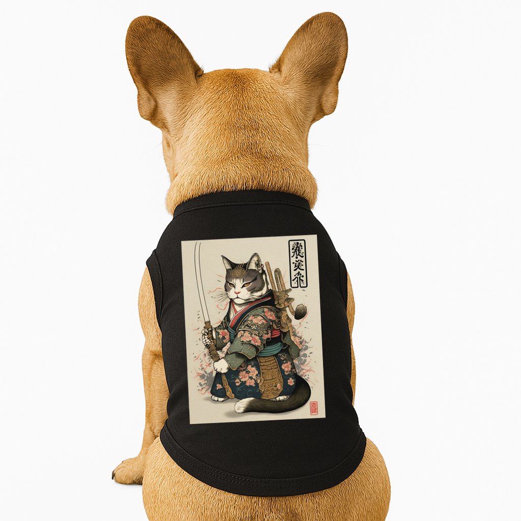 Ninja Cat Anime Style Samurai Cat Doggie Tank