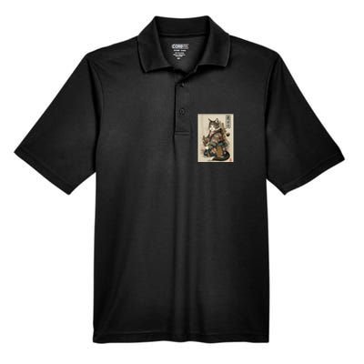 Ninja Cat Anime Style Samurai Cat Men's Origin Performance Pique Polo