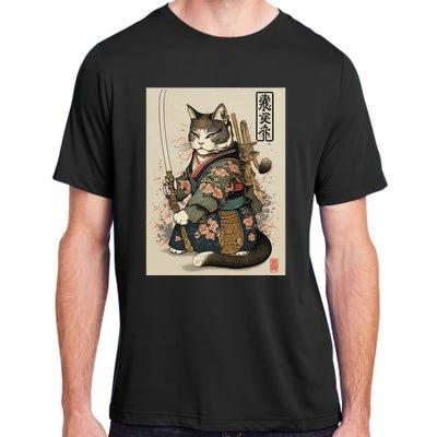 Ninja Cat Anime Style Samurai Cat Adult ChromaSoft Performance T-Shirt