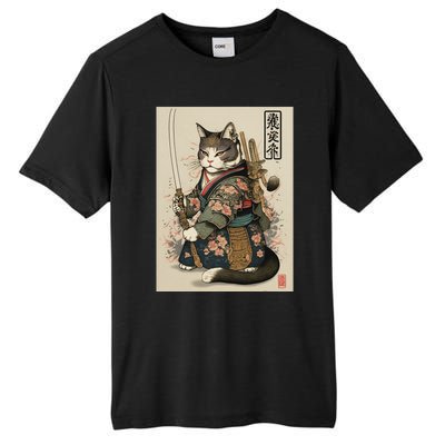 Ninja Cat Anime Style Samurai Cat Tall Fusion ChromaSoft Performance T-Shirt