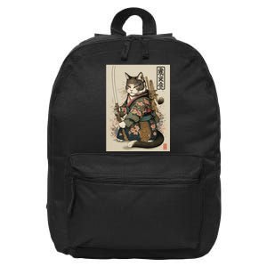 Ninja Cat Anime Style Samurai Cat 16 in Basic Backpack