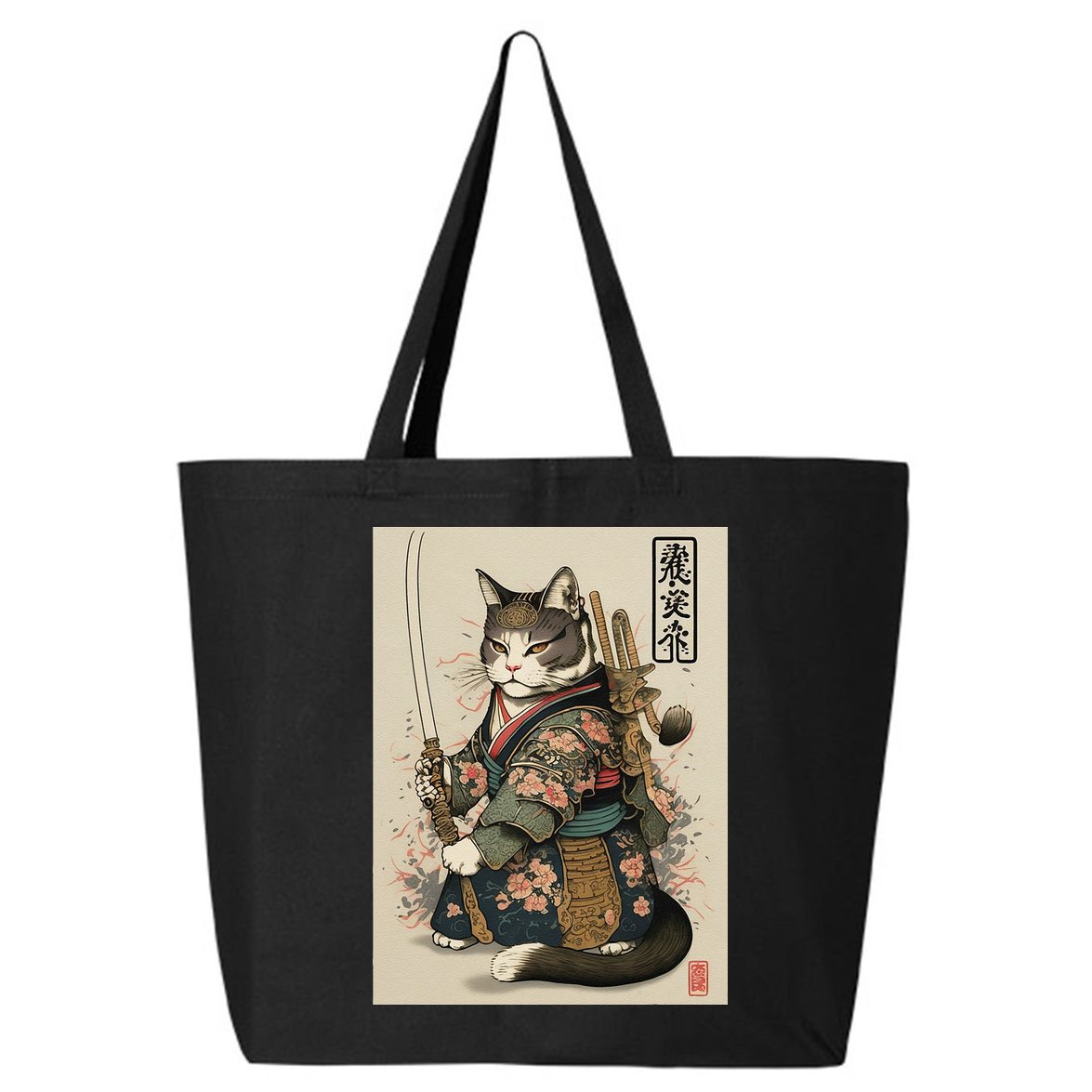 Ninja Cat Anime Style Samurai Cat 25L Jumbo Tote