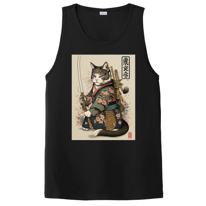 Ninja Cat Anime Style Samurai Cat PosiCharge Competitor Tank