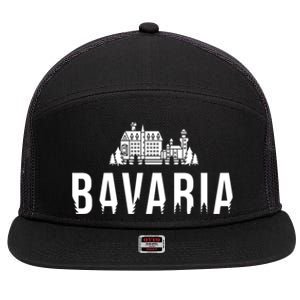 Neuschwanstein Castle And Forest Gift Bavaria Germany Souvenir Gift 7 Panel Mesh Trucker Snapback Hat