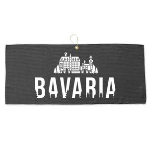 Neuschwanstein Castle And Forest Gift Bavaria Germany Souvenir Gift Large Microfiber Waffle Golf Towel