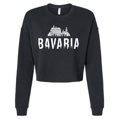 Neuschwanstein Castle And Forest Gift Bavaria Germany Souvenir Gift Cropped Pullover Crew