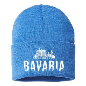 Neuschwanstein Castle And Forest Gift Bavaria Germany Souvenir Gift Sustainable Knit Beanie