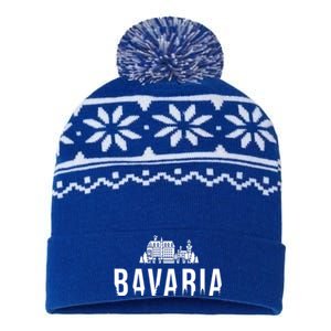 Neuschwanstein Castle And Forest Gift Bavaria Germany Souvenir Gift USA-Made Snowflake Beanie