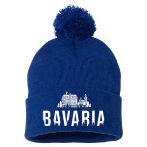 Neuschwanstein Castle And Forest Gift Bavaria Germany Souvenir Gift Pom Pom 12in Knit Beanie