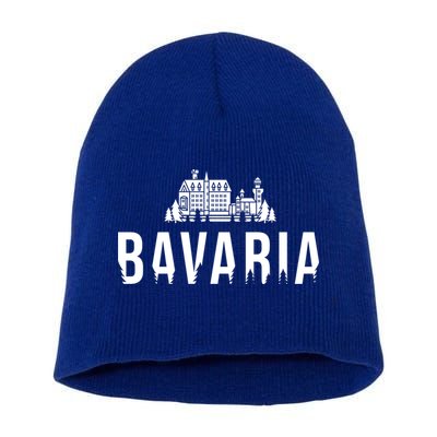 Neuschwanstein Castle And Forest Gift Bavaria Germany Souvenir Gift Short Acrylic Beanie