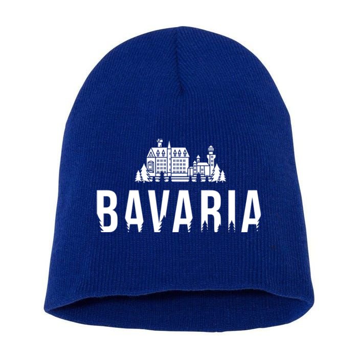 Neuschwanstein Castle And Forest Gift Bavaria Germany Souvenir Gift Short Acrylic Beanie