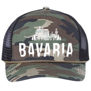 Neuschwanstein Castle And Forest Gift Bavaria Germany Souvenir Gift Retro Rope Trucker Hat Cap