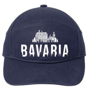 Neuschwanstein Castle And Forest Gift Bavaria Germany Souvenir Gift 7-Panel Snapback Hat